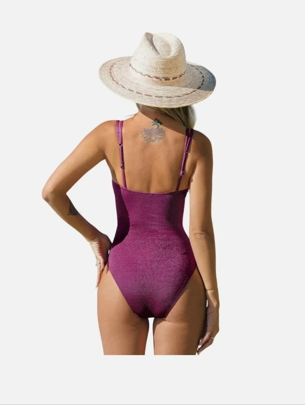 Cupshe Interlocking Shirred Lurex Tummy Control One Piece Swimsuit